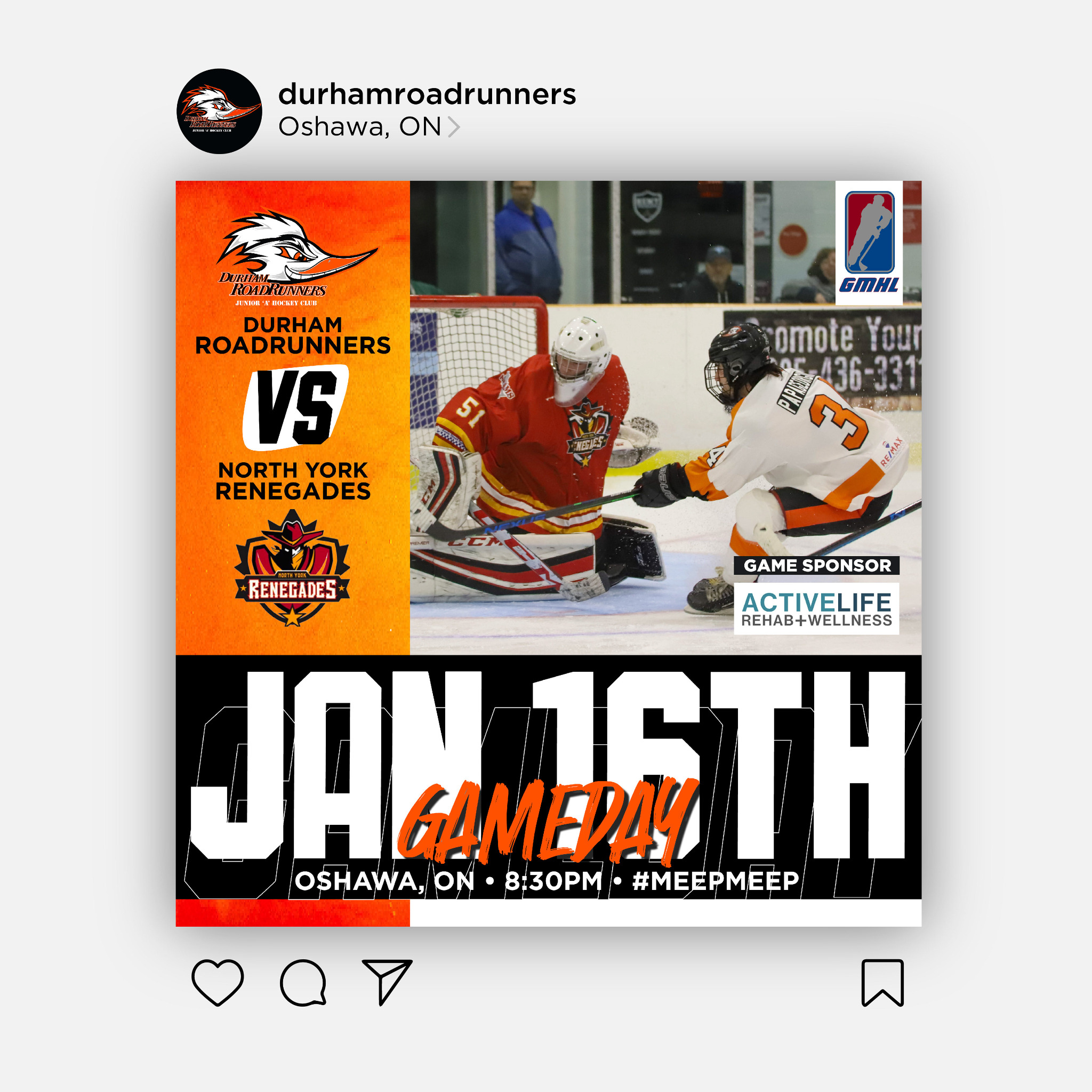 Durham Roadrunners January 16 game day promotion